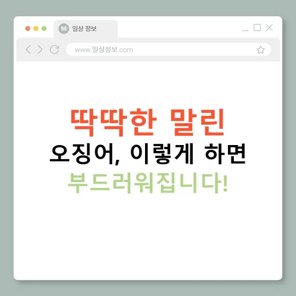 딱딱한 말린 오징어, 이렇게 하면 부드러워집니다!