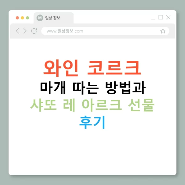 와인 코르크 마개 따는 방법과 샤또 레 아르크 선물 후기