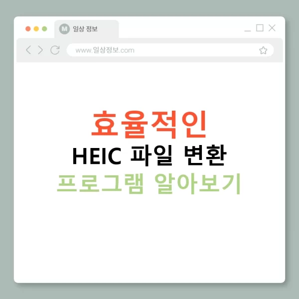 효율적인 HEIC 파일 변환 프로그램 알아보기