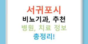 서귀포시 비뇨기과, 추천 병원, 치료 정보 총정리!
