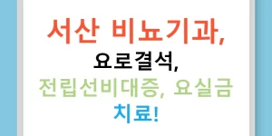 서산 비뇨기과, 요로결석, 전립선비대증, 요실금 치료!