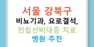 서울 강북구 비뇨기과, 요로결석, 전립선비대증 치료 병원 추천