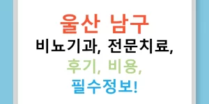 울산 남구 비뇨기과, 전문치료, 후기, 비용, 필수정보!