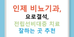 인제 비뇨기과, 요로결석, 전립선비대증 치료 잘하는 곳 추천