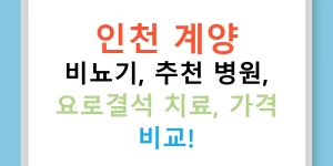 인천 계양 비뇨기, 추천 병원, 요로결석 치료, 가격 비교!