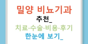 밀양 비뇨기과 추천: 치료·수술·비용·후기 한눈에 보기!