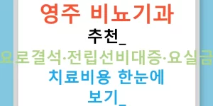 영주 비뇨기과 추천: 요로결석·전립선비대증·요실금 치료비용 한눈에 보기!